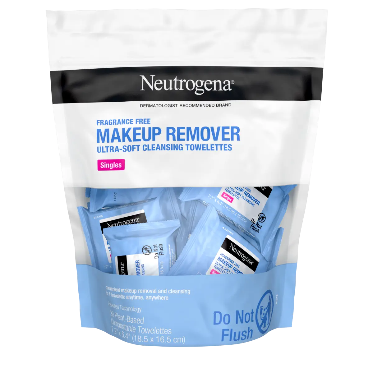 Neutrogena Makeup Remover Cleansing — Fragrance-Free Towelettes, Individually Wrapped, 20 Count