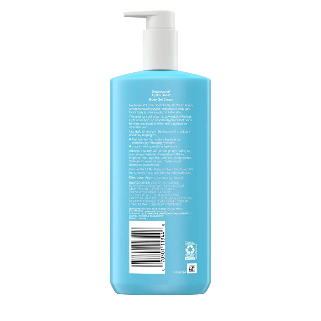 Neutrogena Hydro Boost Body | Fragrance-Free Gel Cream with Hyaluronic Acid | 16 Oz