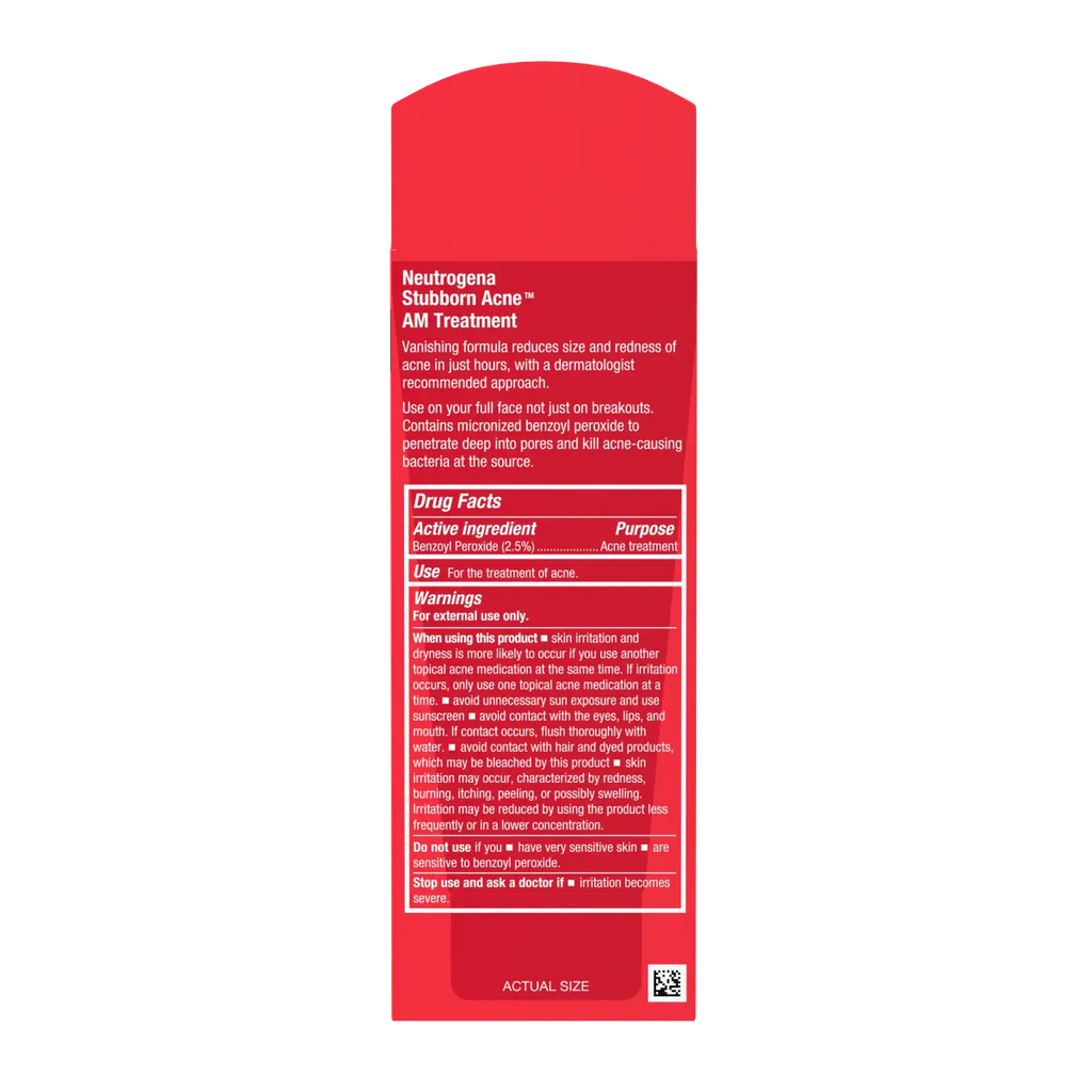 Neutrogena Stubborn Acne AM | 2.5% Benzoyl Peroxide Treatment, 2 Oz