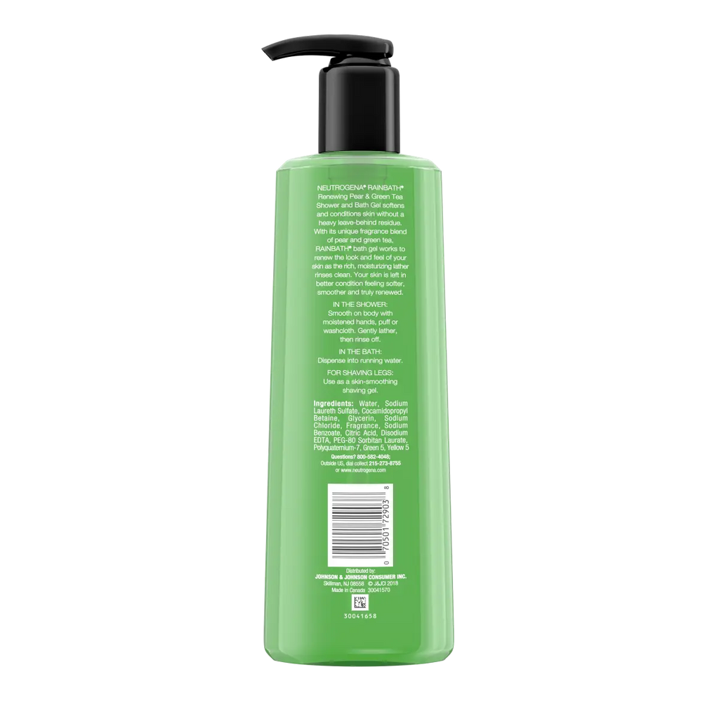Pear & Green Tea | 16 Fl. Oz | Neutrogena Rainbath Renewing Shower Bath Gel