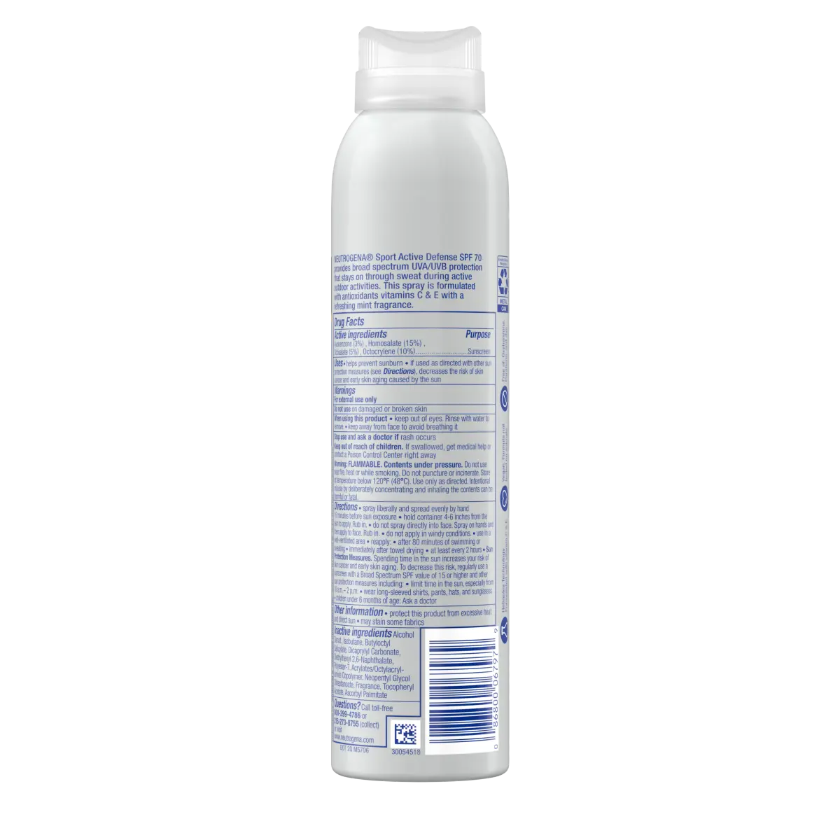 Neutrogena Sport Active Defense | Sunscreen Spray | Broad Spectrum SPF 70 | 5.0 Oz
