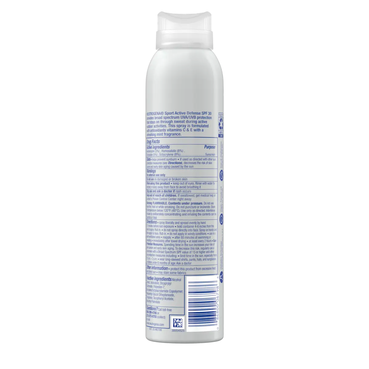 Neutrogena Sport Active Defense | Sunscreen Spray | Broad Spectrum SPF 30 | 5.0 Oz