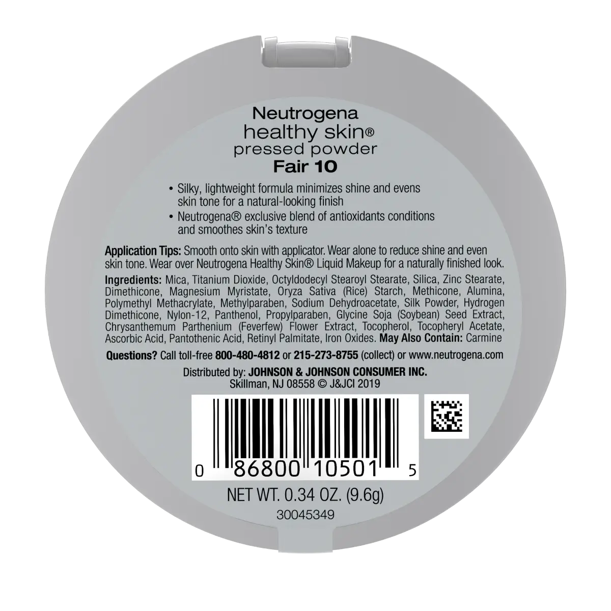 Neutrogena Healthy Skin Pressed — .34 Oz Compact, Fair 10