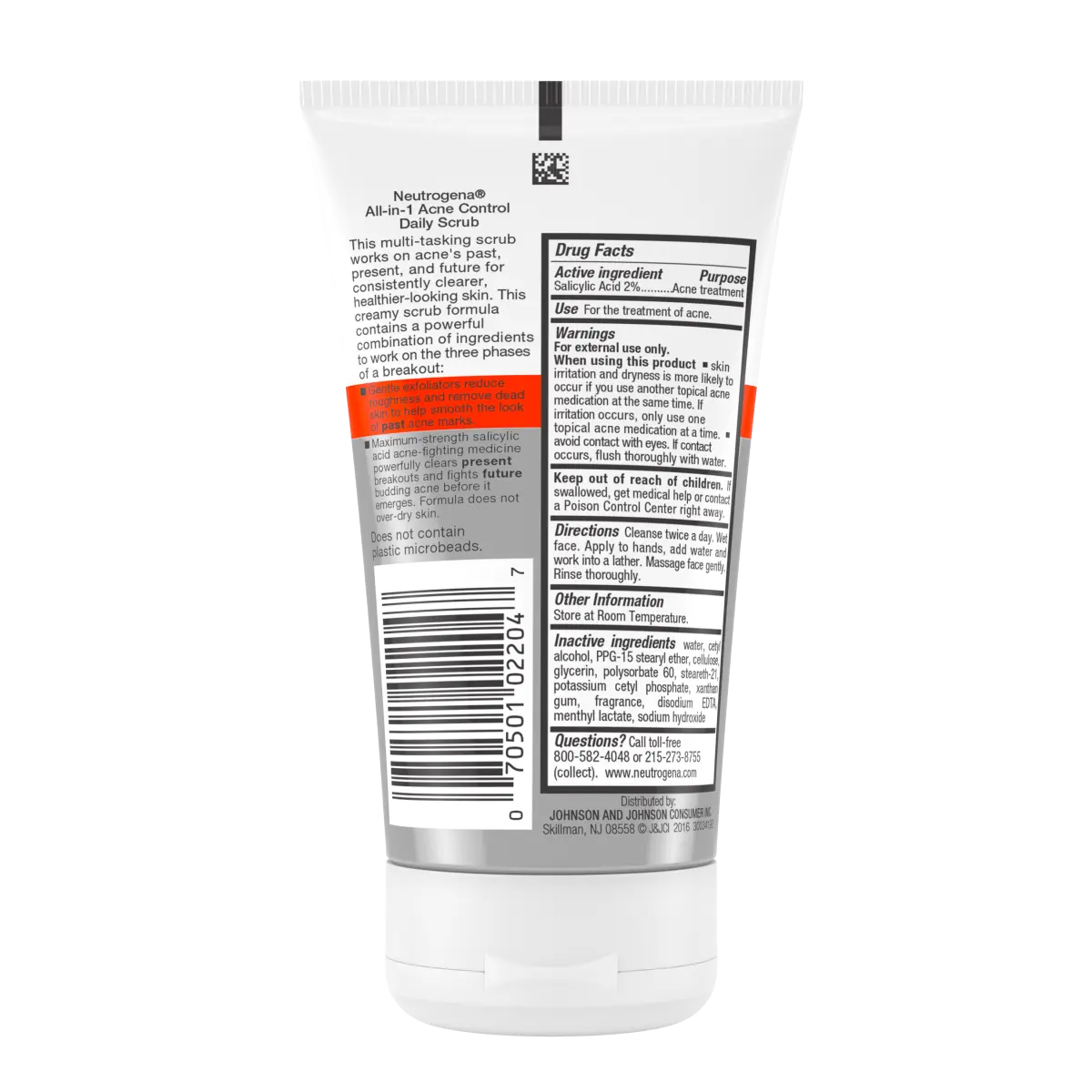 Neutrogena All-in-1 Acne Control Daily Exfoliating Scrub, 4.2 Fl. Oz