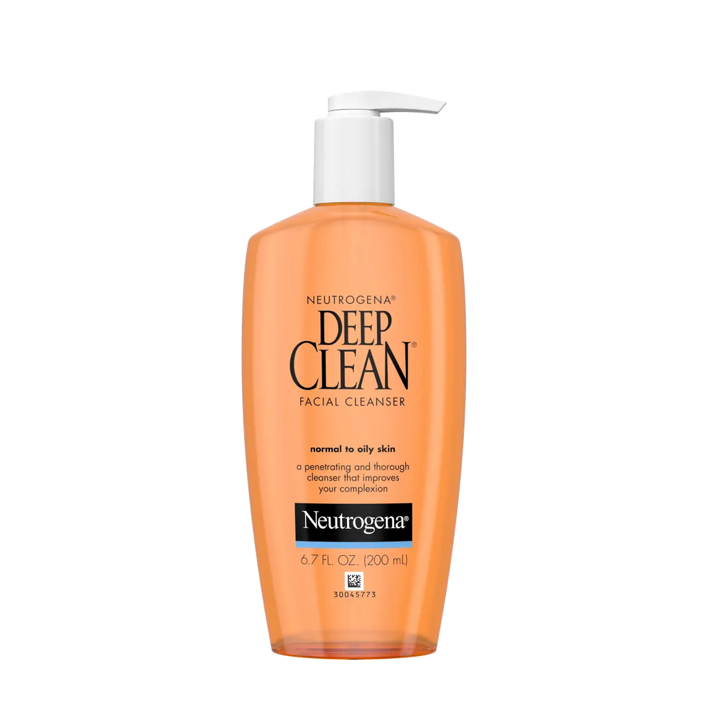 Neutrogena Deep CleanFacial Cleanser — Oil-Free Hydroxy Acid Wash for Normal-to-Oily Skin, 6.7 Fl. Oz