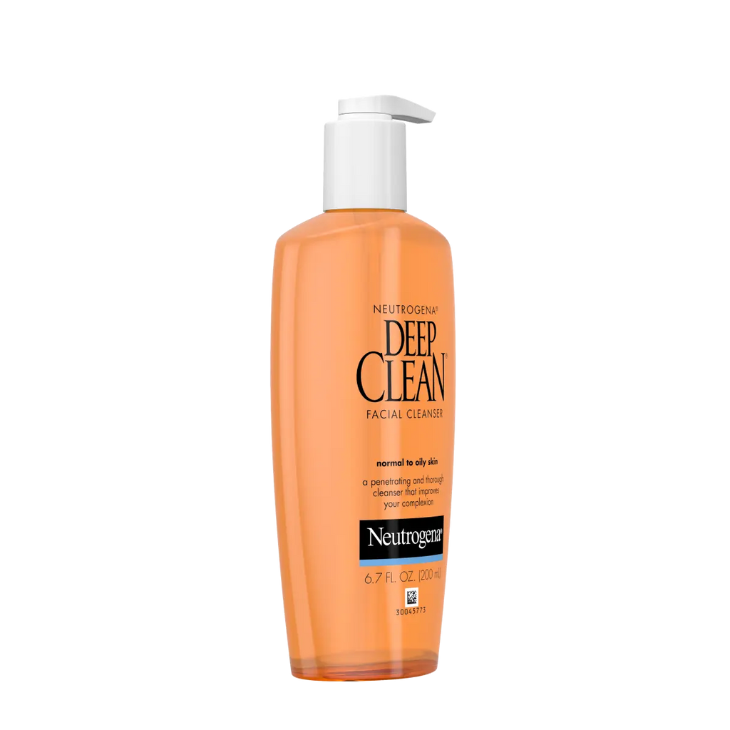 Neutrogena Deep CleanFacial Cleanser — Oil-Free Hydroxy Acid Wash for Normal-to-Oily Skin, 6.7 Fl. Oz