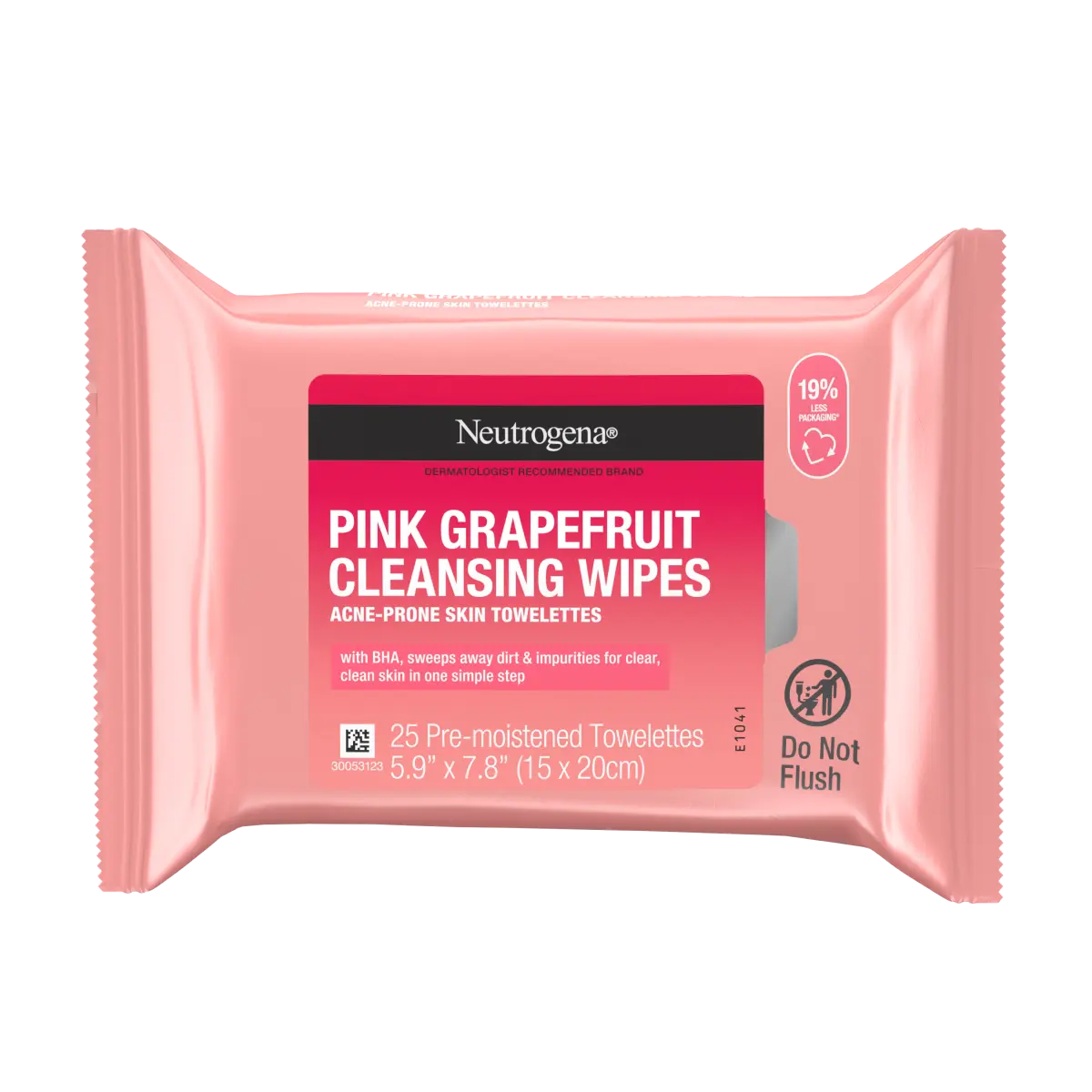 Neutrogena Oil-Free Cleansing Wipes | 25 Count | Pink Grapefruit
