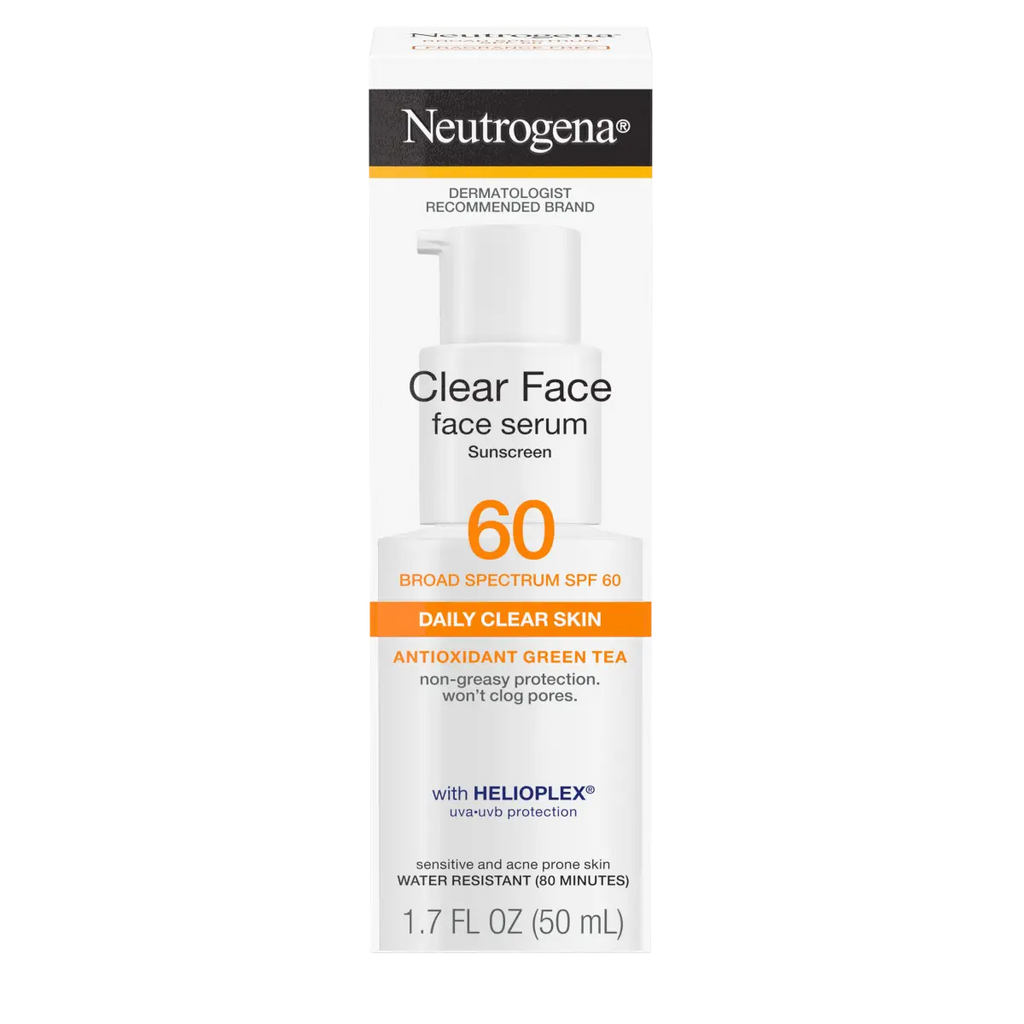 Neutrogena Clear Face Serum — Green Tea Fragrance Free | Broad Spectrum SPF 60