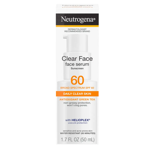 Neutrogena Clear Face Serum — Green Tea Fragrance Free | Broad Spectrum SPF 60