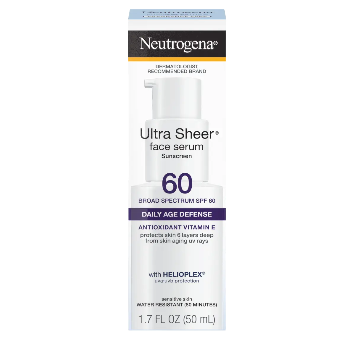 Neutrogena Ultra Sheer Face | SPF 60 | Sunscreen Serum | 1.7 Oz