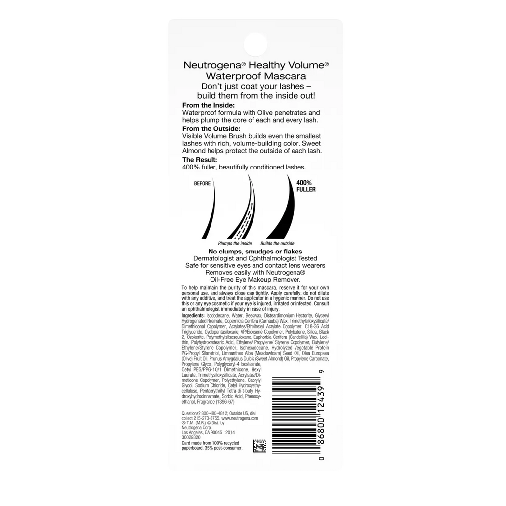 Neutrogena Healthy Volume Waterproof Mascara — Carbon Black 06, .21 Oz