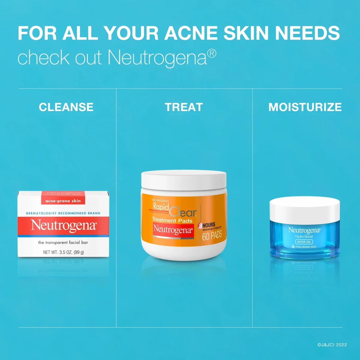 Neutrogena Facial Cleansing Bar — Glycerin Soap for Acne-Prone Skin, 3.5 Oz