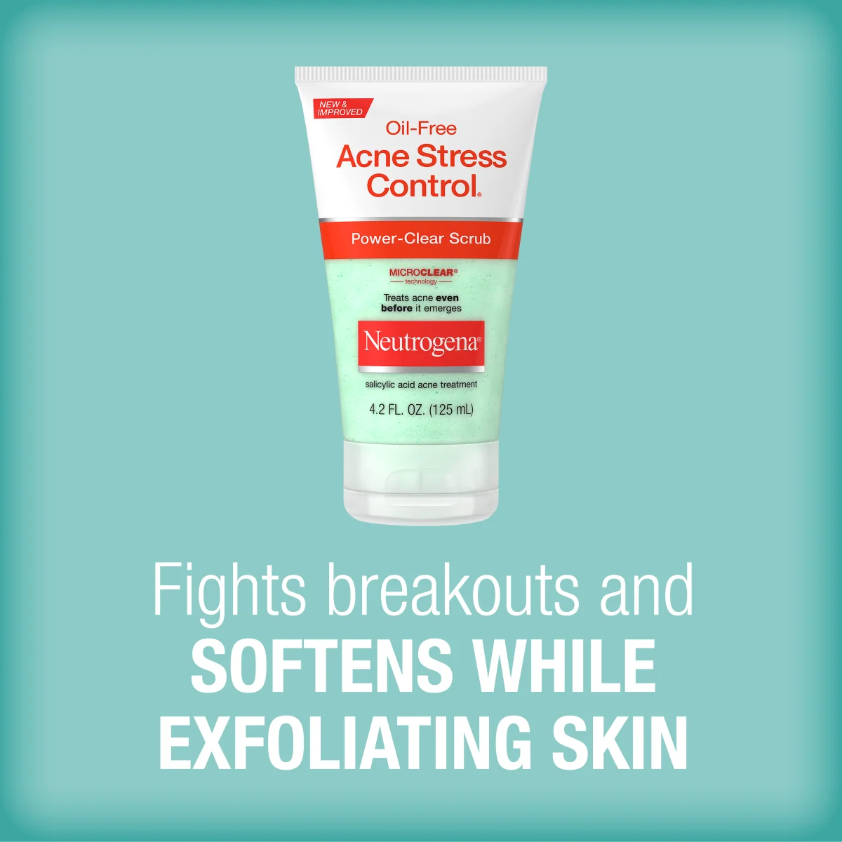 Neutrogena Oil-Free Acne Stress Control | 4.2 Fl. Oz | Power-Clear Scrub