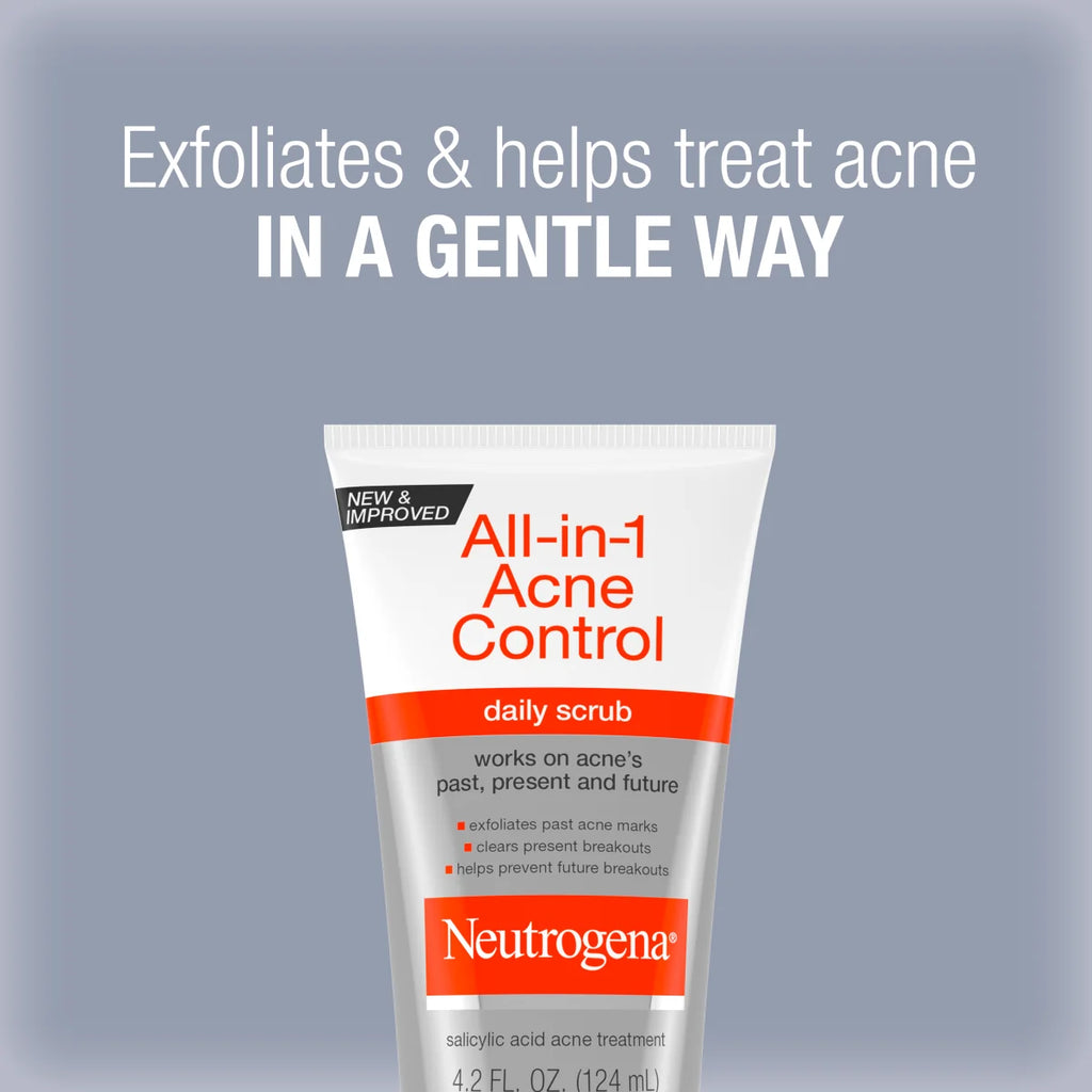 Neutrogena All-in-1 Acne Control Daily Exfoliating Scrub, 4.2 Fl. Oz