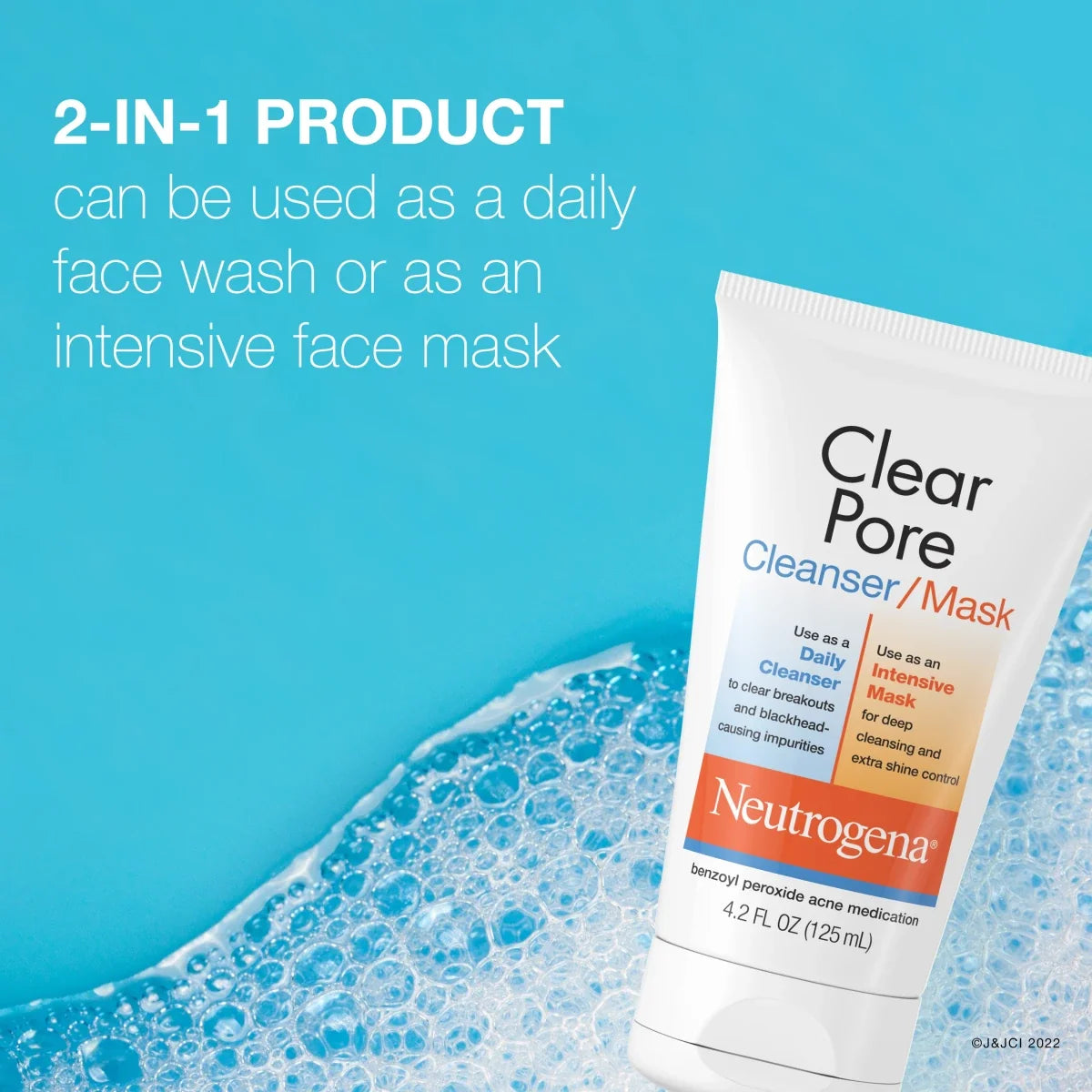 Neutrogena Clear Pore Cleanser — 2-in-1 Face Wash & Mask, 4.2 Fl. Oz