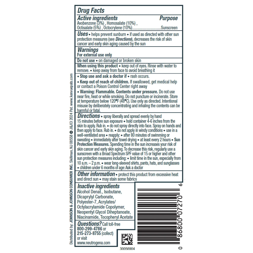 Neutrogena Clear Body SPF — Non-Comedogenic Sunscreen Spray, SPF 50, 5 oz