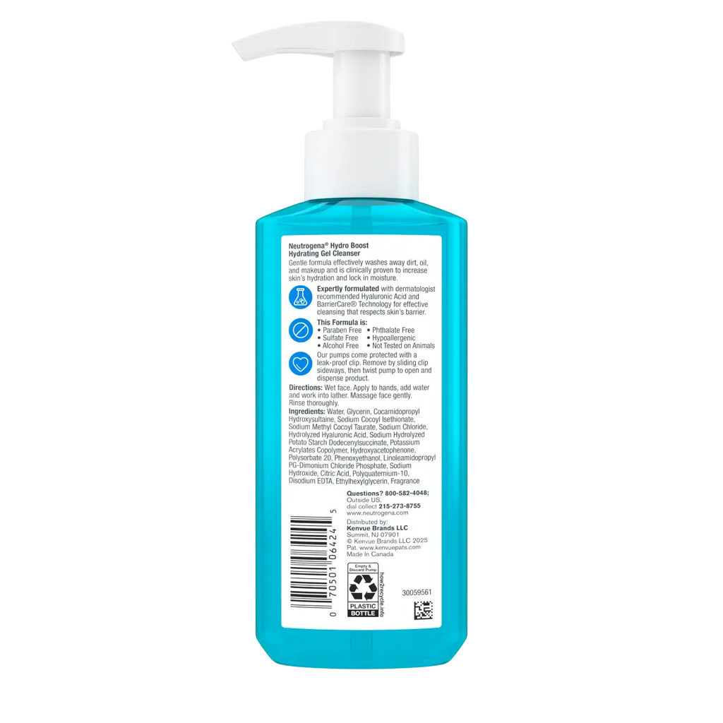 Neutrogena Hydro Boost Face | 7.8 Fl. Oz Hyaluronic Acid Cleansing Gel | Hydrating Wash