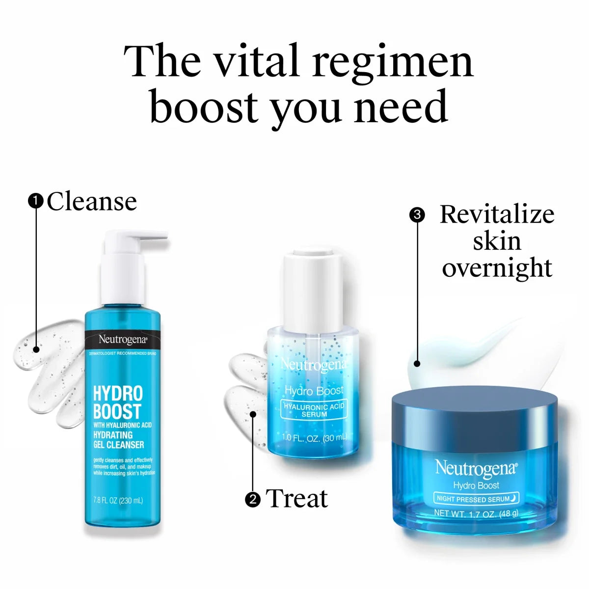 Neutrogena Hydro Boost Night — Pressed Face Serum with Hyaluronic Acid, 1.7 Oz