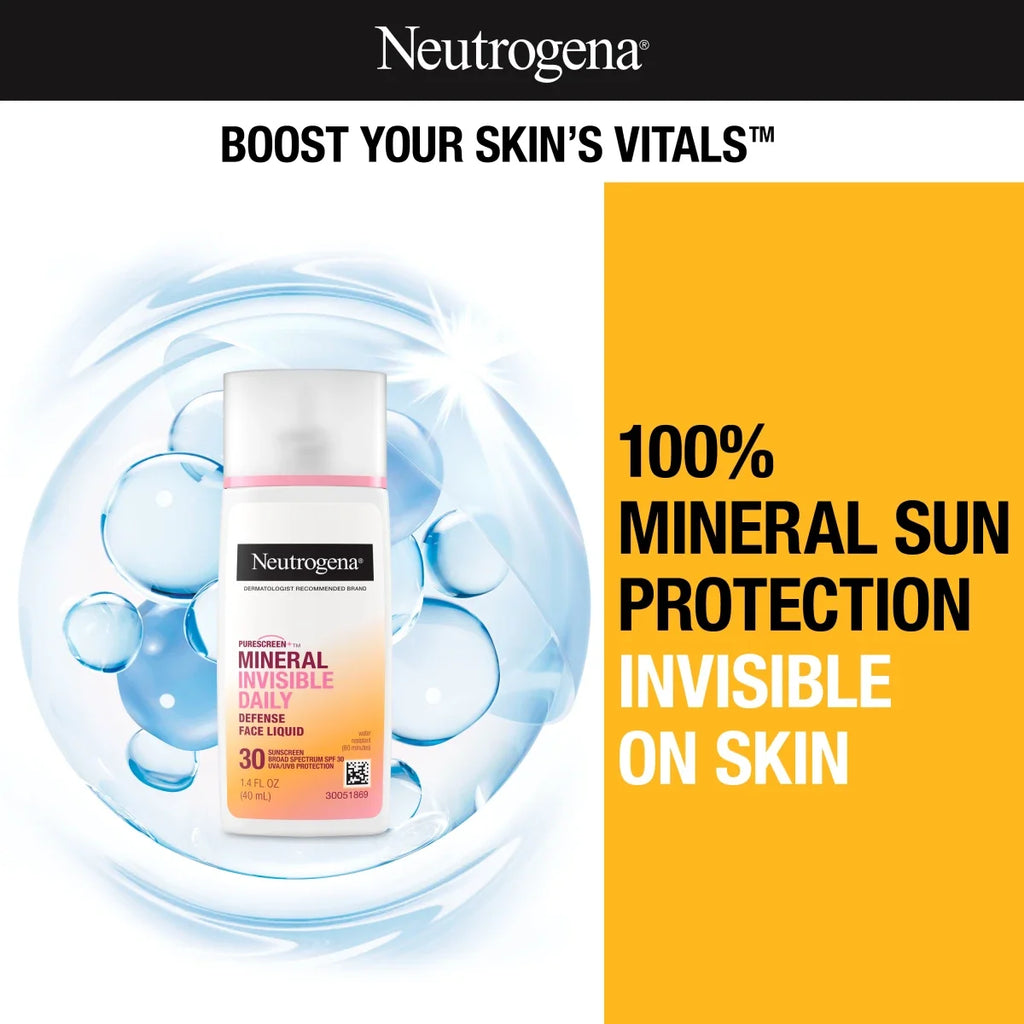 Neutrogena Purescreen+ Invisible Daily Defense Mineral Face Liquid With SPF 30