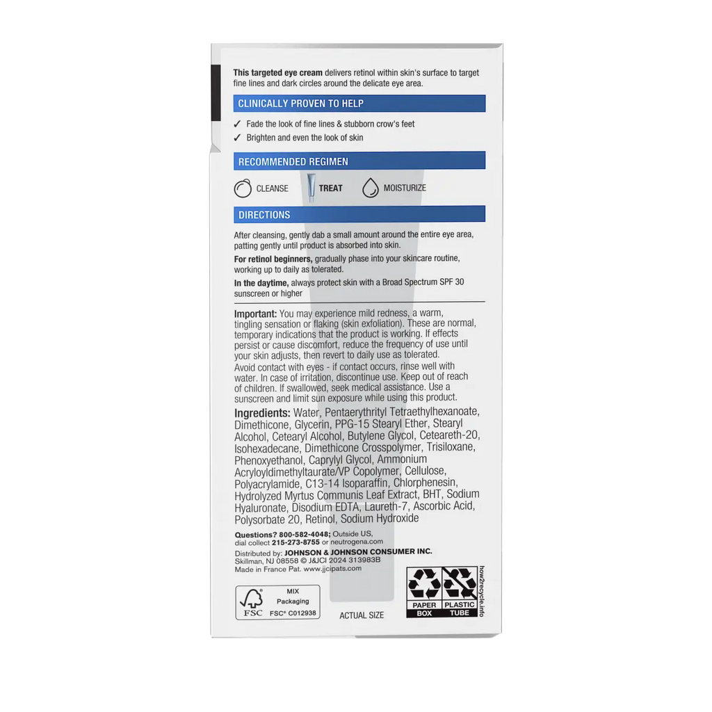 Neutrogena Rapid Wrinkle Repair | Eye Cream with Retinol | 0.5 Fl. Oz
