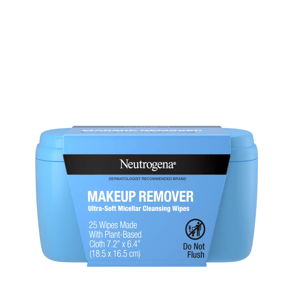 Neutrogena Makeup Remover Ultra-Soft — Micellar Cleansing Wipes with Vanity Case, 25 Count