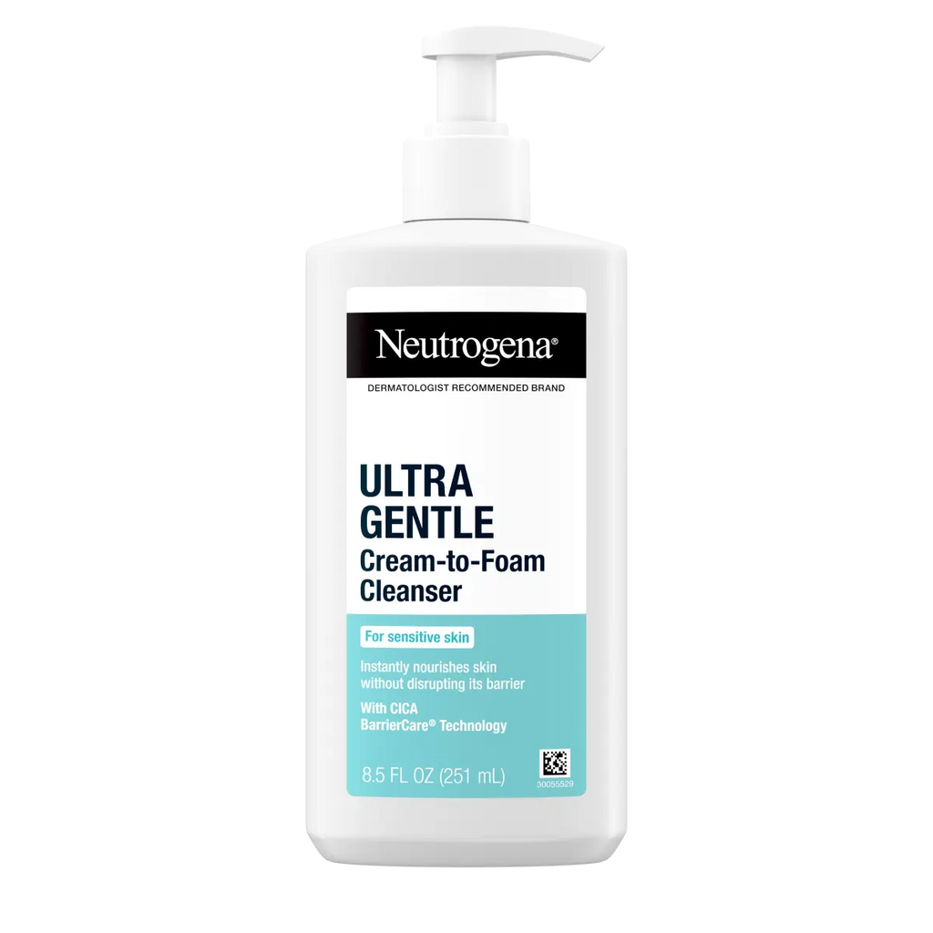 Neutrogena Ultra Gentle Cream | 8.5 Fl. Oz | Cream-to-Foam Facial Cleanser