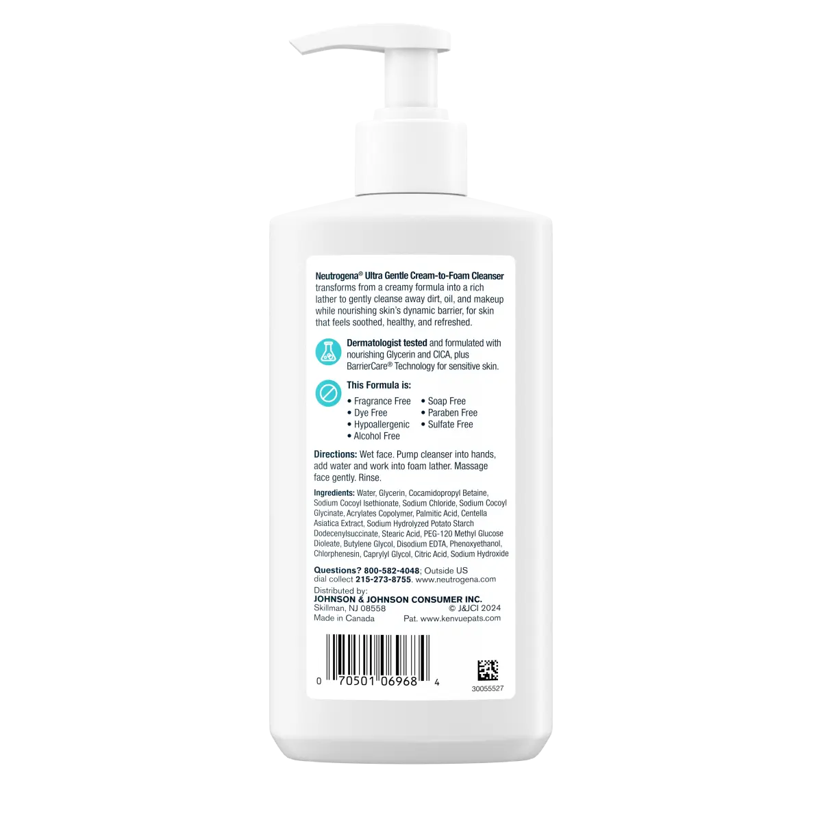 Neutrogena Ultra Gentle Cream | 8.5 Fl. Oz | Cream-to-Foam Facial Cleanser