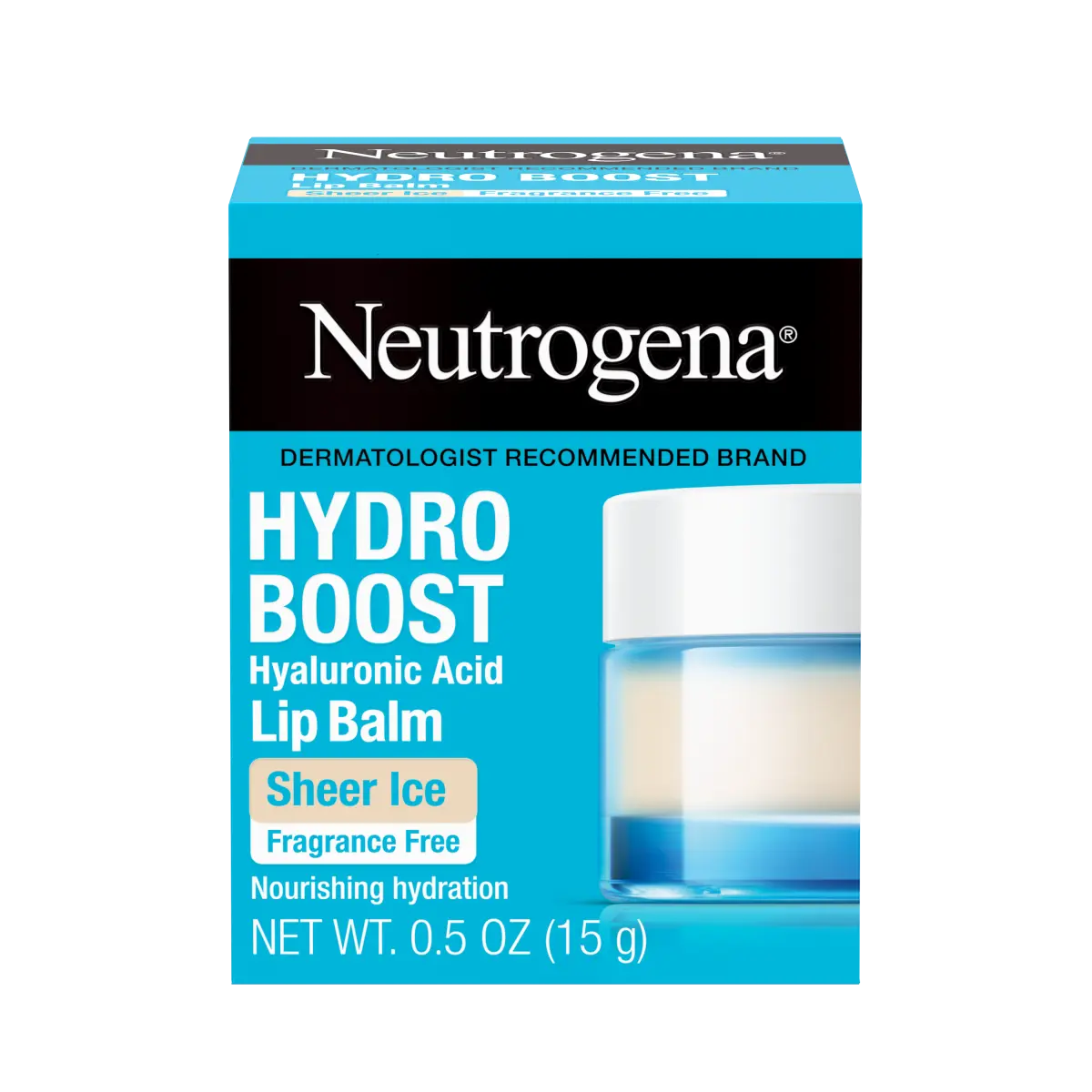 Neutrogena Hydro Boost Hyaluronic | Sheer Ice Lip Balm | Fragrance Free | 0.5 Oz