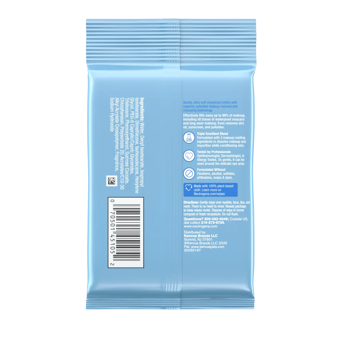 Neutrogena Makeup Remover Ultra-Soft | 7 Count | Micellar Cleansing Wipes