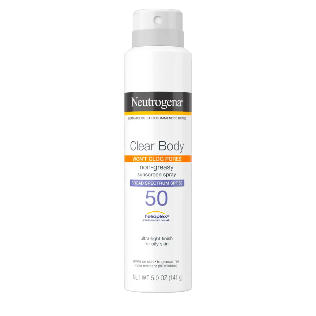 Neutrogena Clear Body SPF — Non-Comedogenic Sunscreen Spray, SPF 50, 5 oz