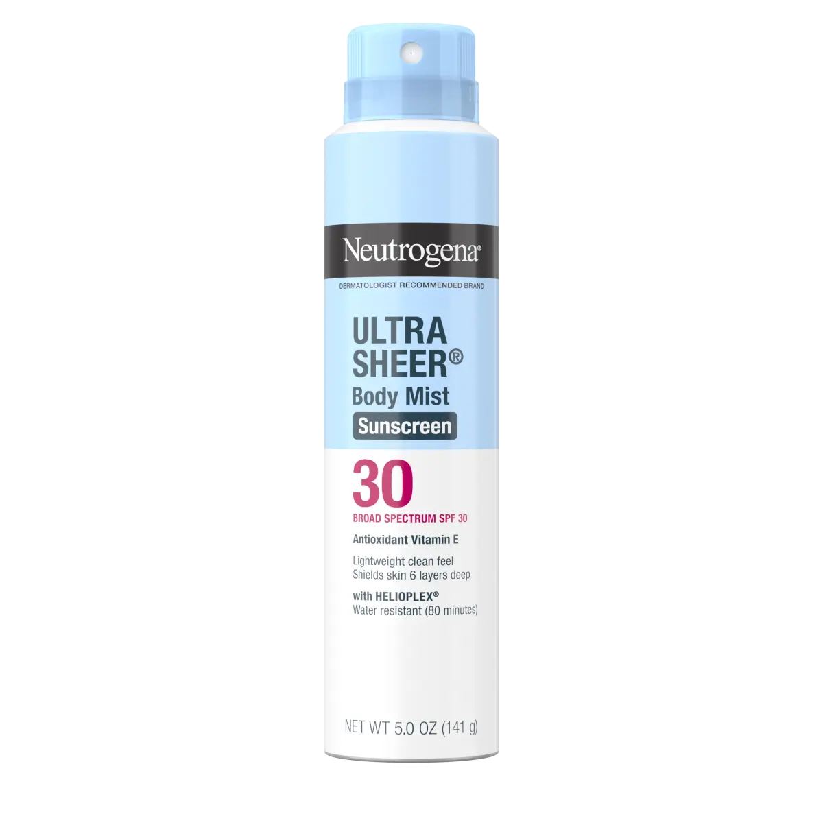Neutrogena Ultra Sheer Body Mist Sunscreen Spray, Broad Spectrum SPF 30, 5 Oz