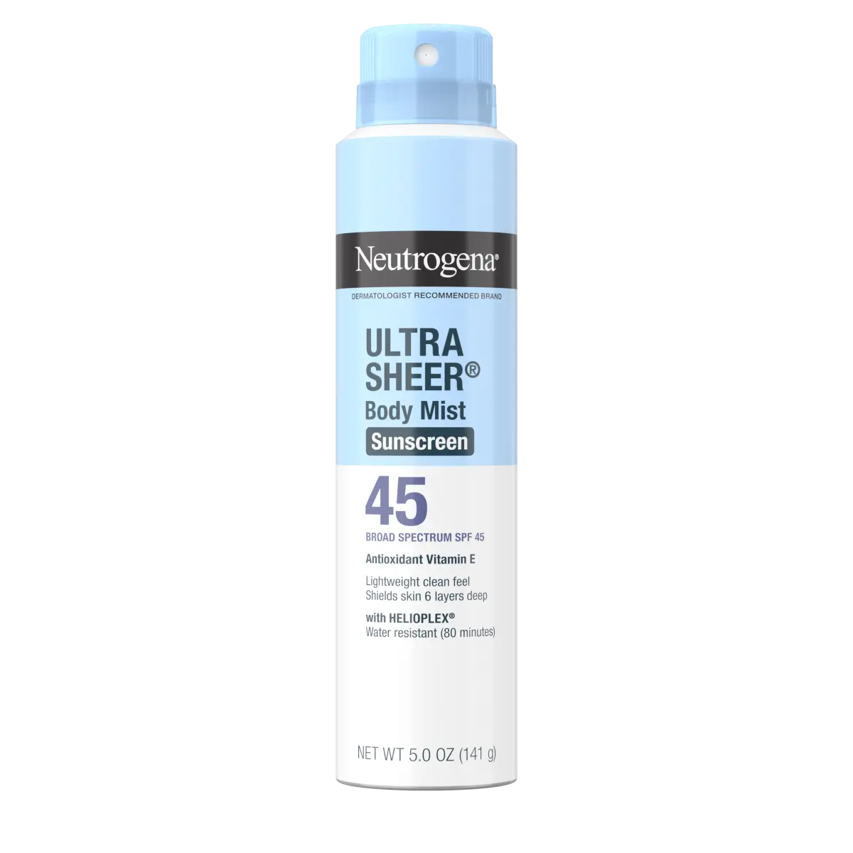 Neutrogena Ultra Sheer Body Mist Sunscreen, Broad Spectrum SPF 45, 5 Oz