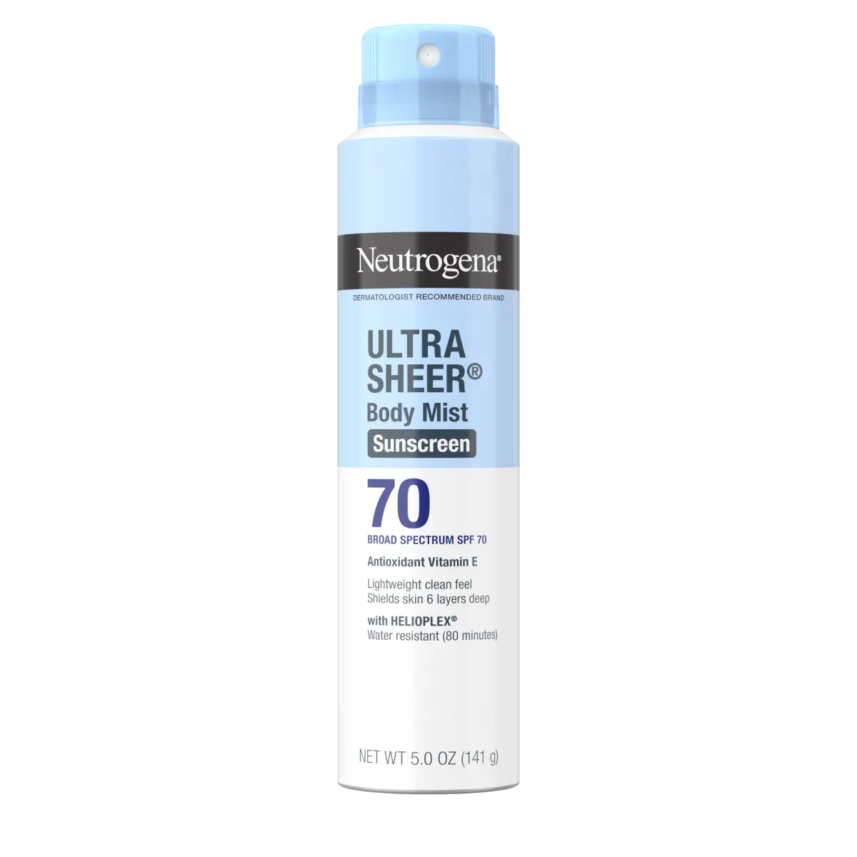 Neutrogena Ultra Sheer Body | 5 Oz | Broad Spectrum SPF 70 Body Mist Sunscreen