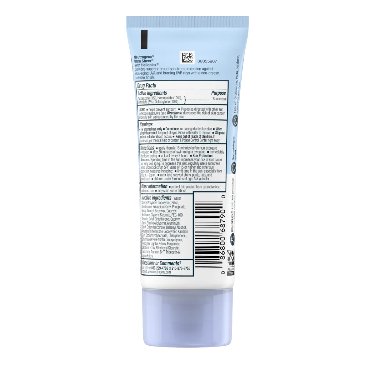 Neutrogena Ultra Sheer Dry-Touch | SPF 55 | Broad Spectrum Sunscreen Lotion | 3 Fl. Oz