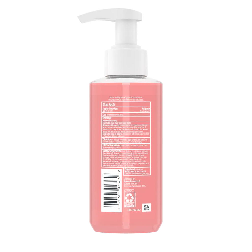 Pink Grapefruit Facial Cleanser | Neutrogena Oil-Free Acne Wash | 6 Fl. Oz