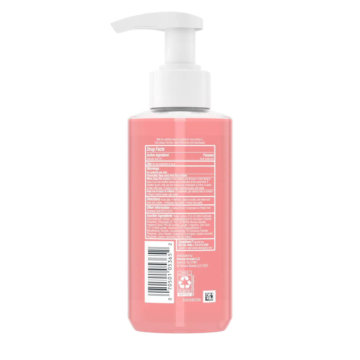 Pink Grapefruit Facial Cleanser | Neutrogena Oil-Free Acne Wash | 6 Fl. Oz