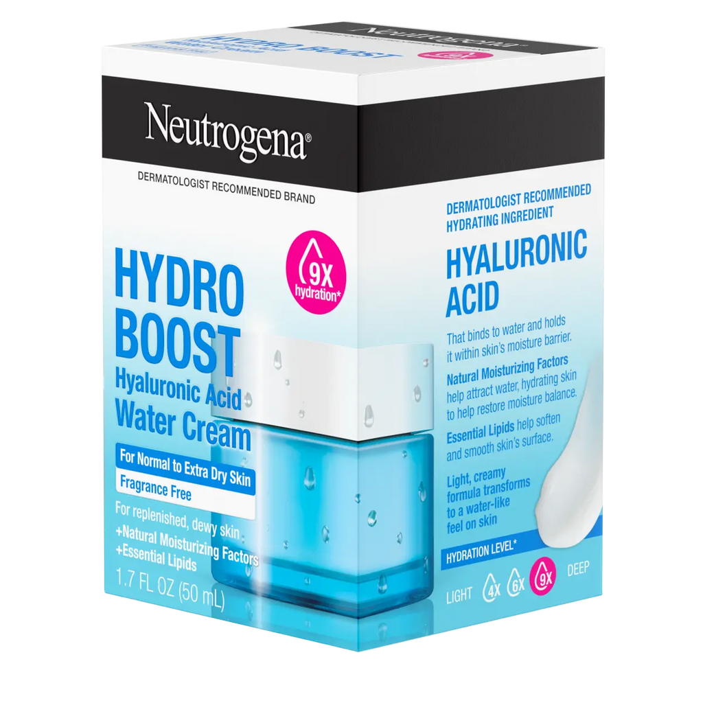 Neutrogena Hydro Boost Hyaluronic 1.7 Fl. Oz | Fragrance Free Water Cream | Facial Moisturizer