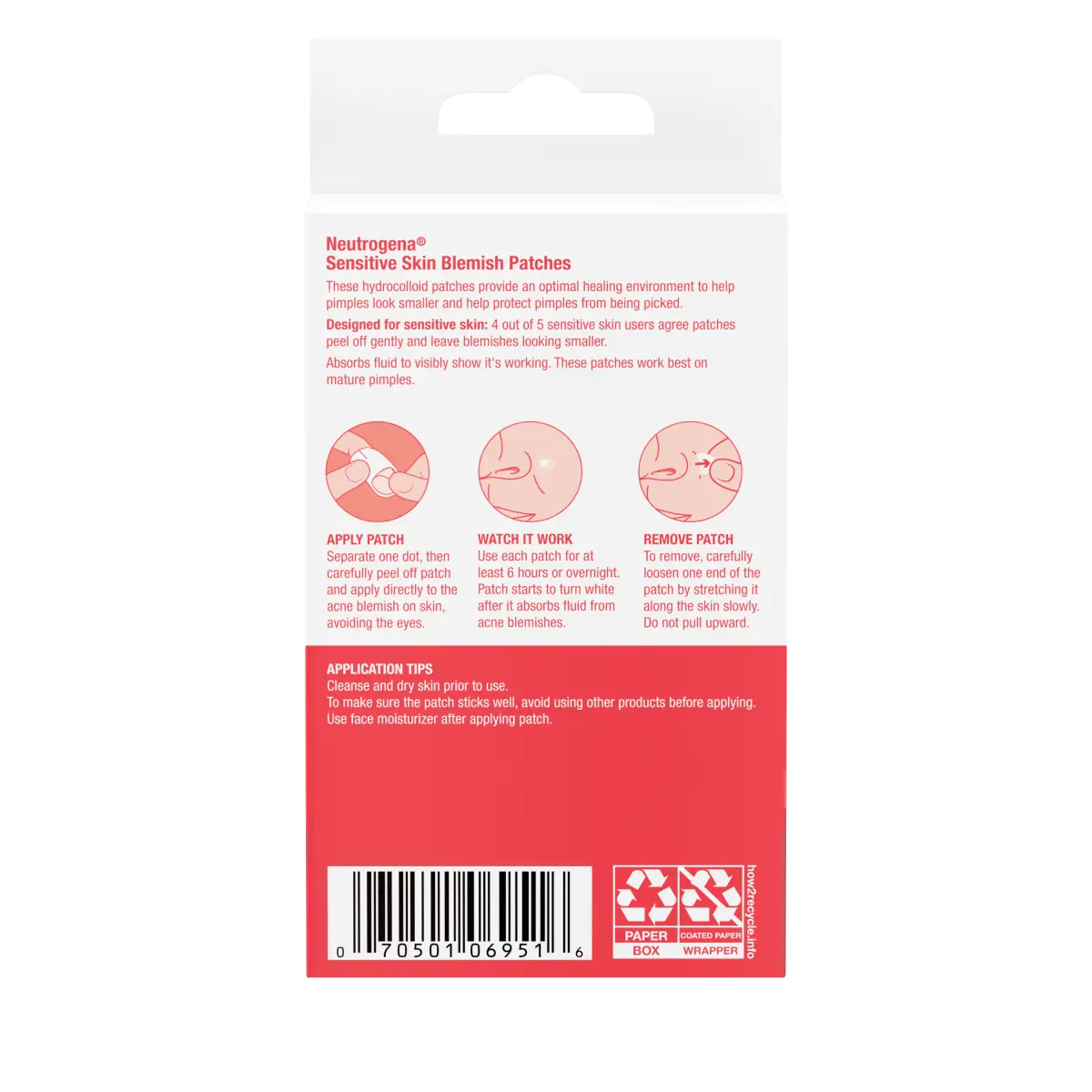 Neutrogena Sensitive Skin Blemish | 30 Count | Hydrocolloid Acne Patches