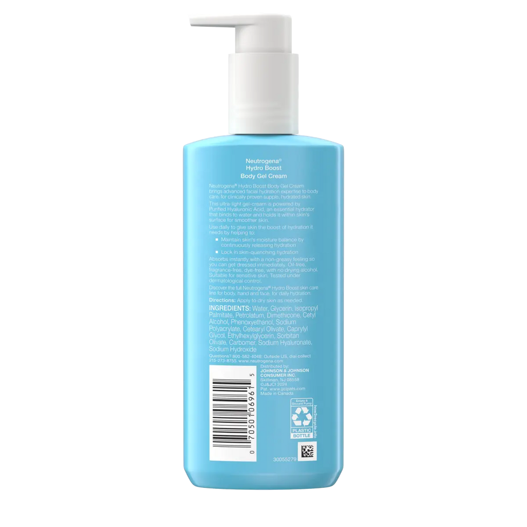 Fragrance-Free Neutrogena Hydro Boost Body Gel Cream | Hyaluronic Acid | 8.5 Fl. Oz
