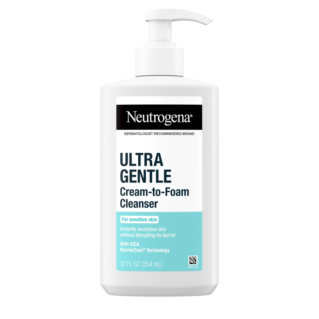 Neutrogena Ultra Gentle Cream | 12 Fl. Oz | Cream-to-Foam Daily Face Wash