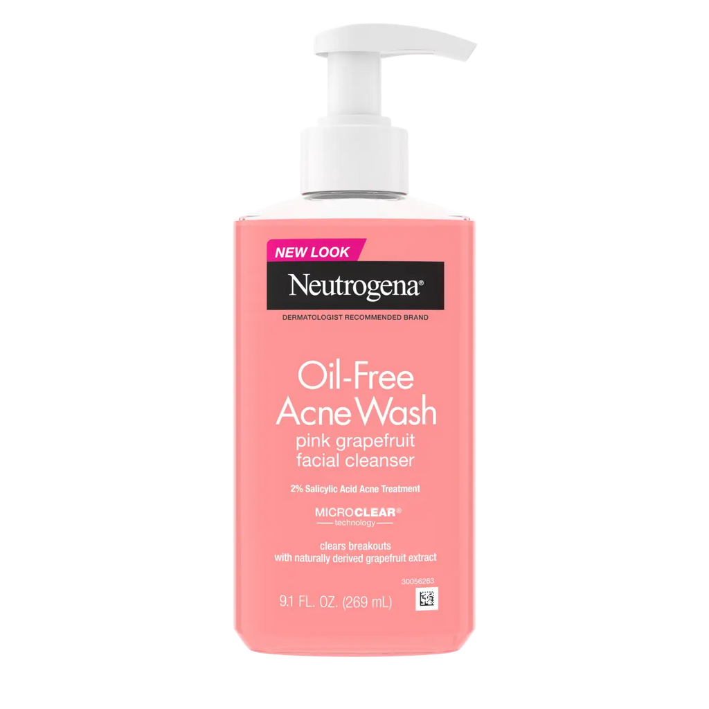 Pink Grapefruit Facial Cleanser | Neutrogena Oil-Free Acne Wash | 9.1 Fl. Oz