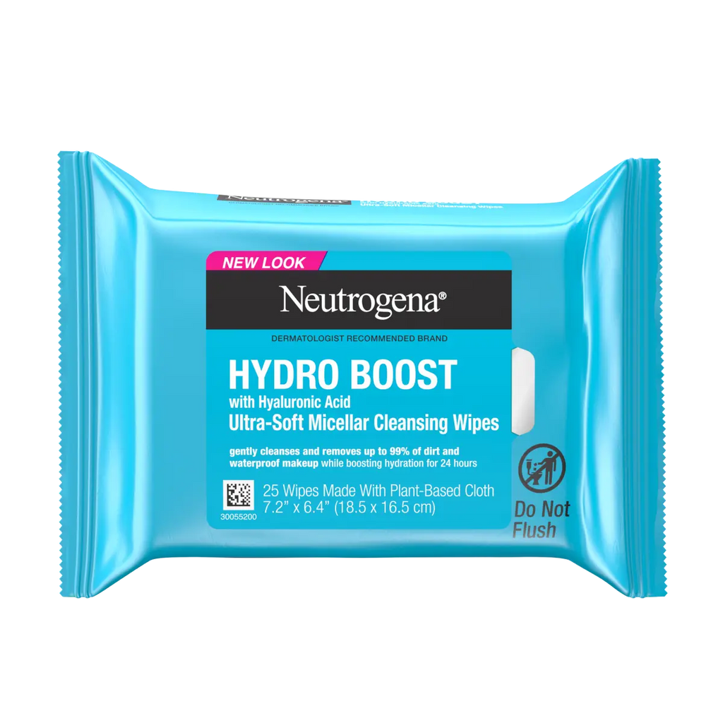 Neutrogena Hydro Boost Ultra-Soft — Micellar Makeup Remover Wipes, 25 Count