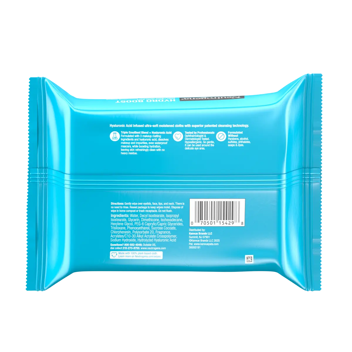 Neutrogena Hydro Boost Ultra-Soft — Micellar Makeup Remover Wipes, 25 Count