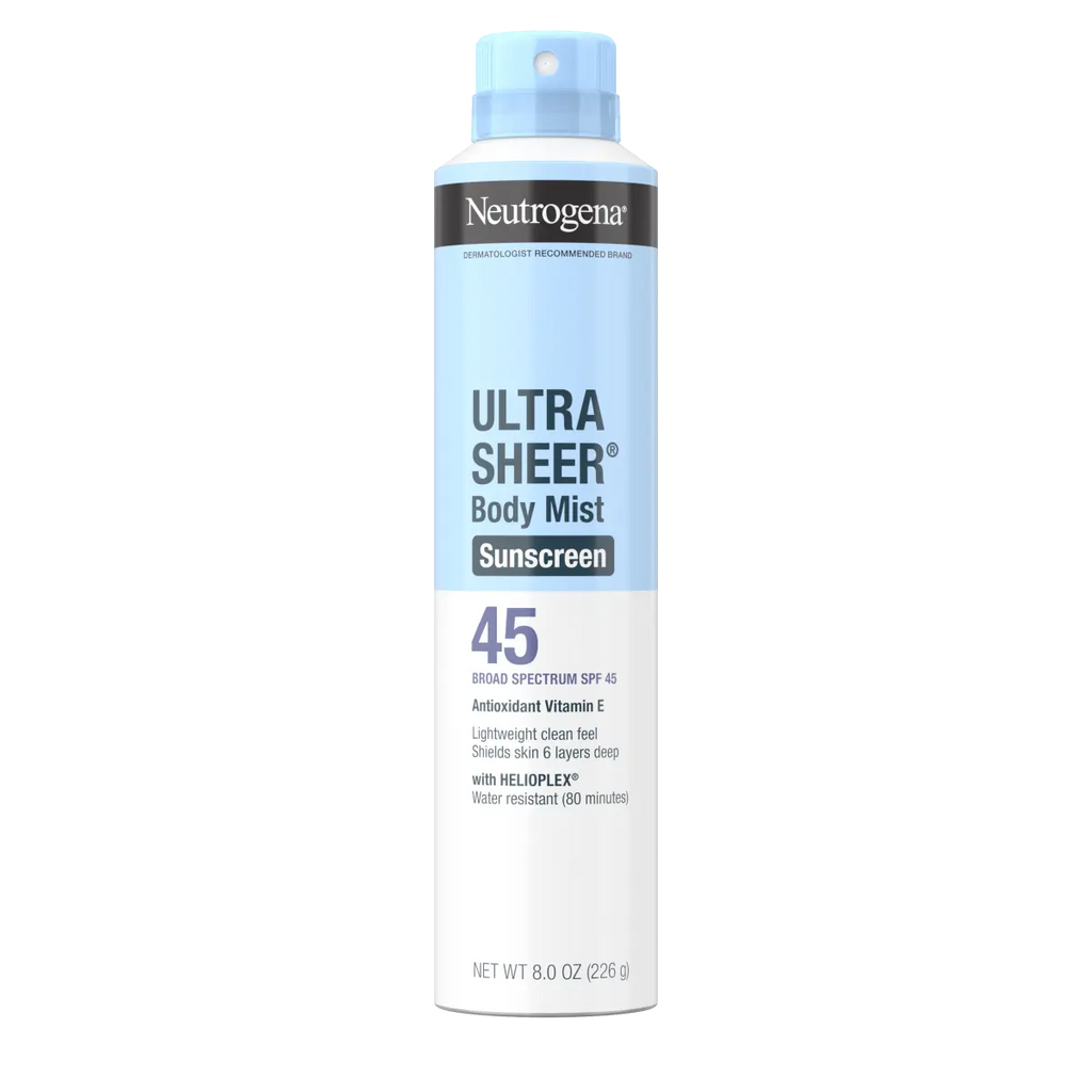 Neutrogena Ultra Sheer Body Mist Sunscreen Spray, Broad Spectrum SPF 45, 8 Oz