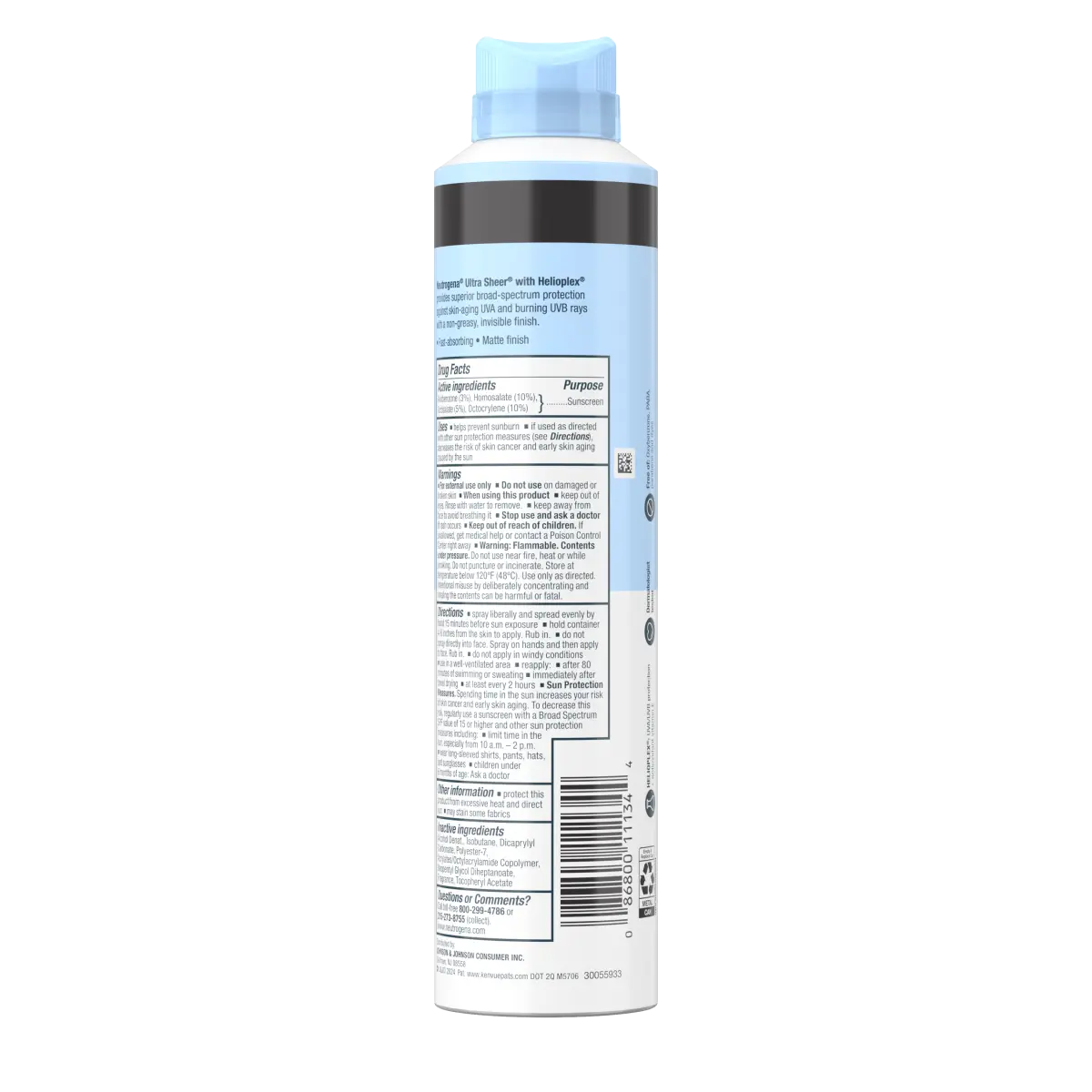 Neutrogena Ultra Sheer Body Mist Sunscreen Spray, Broad Spectrum SPF 45, 8 Oz
