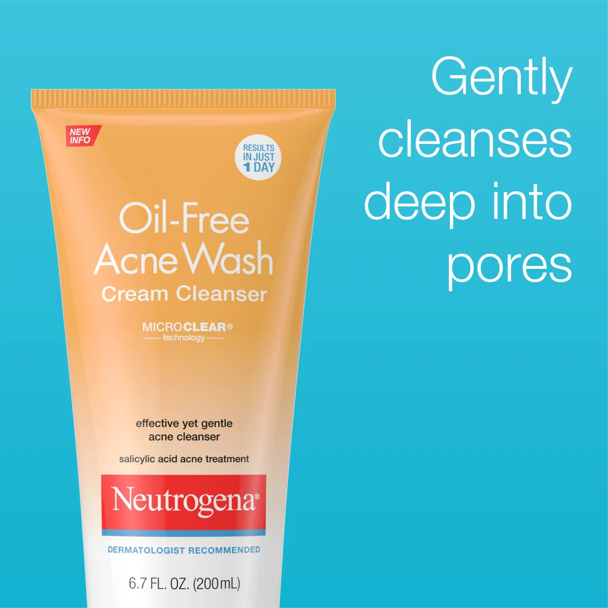 Neutrogena Oil-Free Acne Wash | 6.7 Oz | Cream Cleanser