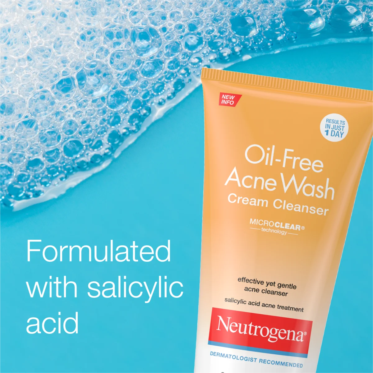 Neutrogena Oil-Free Acne Wash | 6.7 Oz | Cream Cleanser
