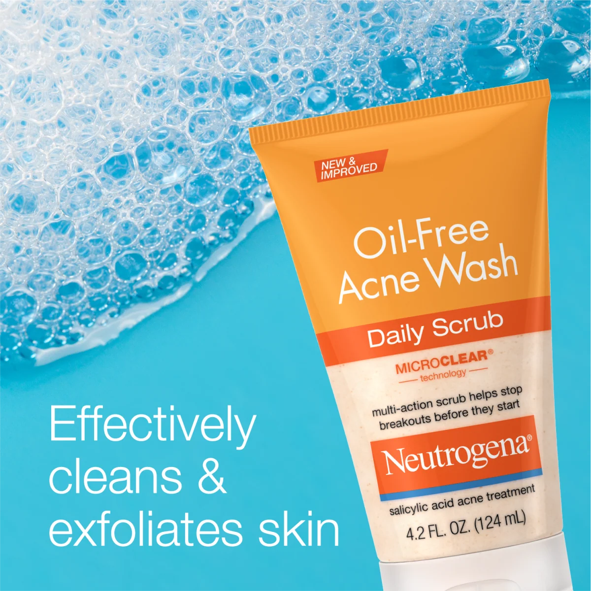 Neutrogena Oil-Free Acne Wash | 4.2 Fl. Oz | Daily Scrub