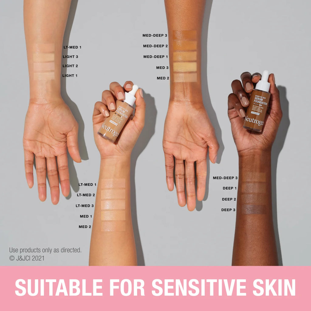 Neutrogena Healthy Skin Sensitive | 1 Oz — Skin Serum Foundation, Light 01
