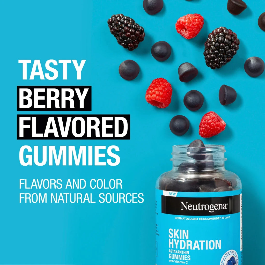 Neutrogena Skin Hydration Astaxanthin | Vitamin C Gummies | 60 Gummies